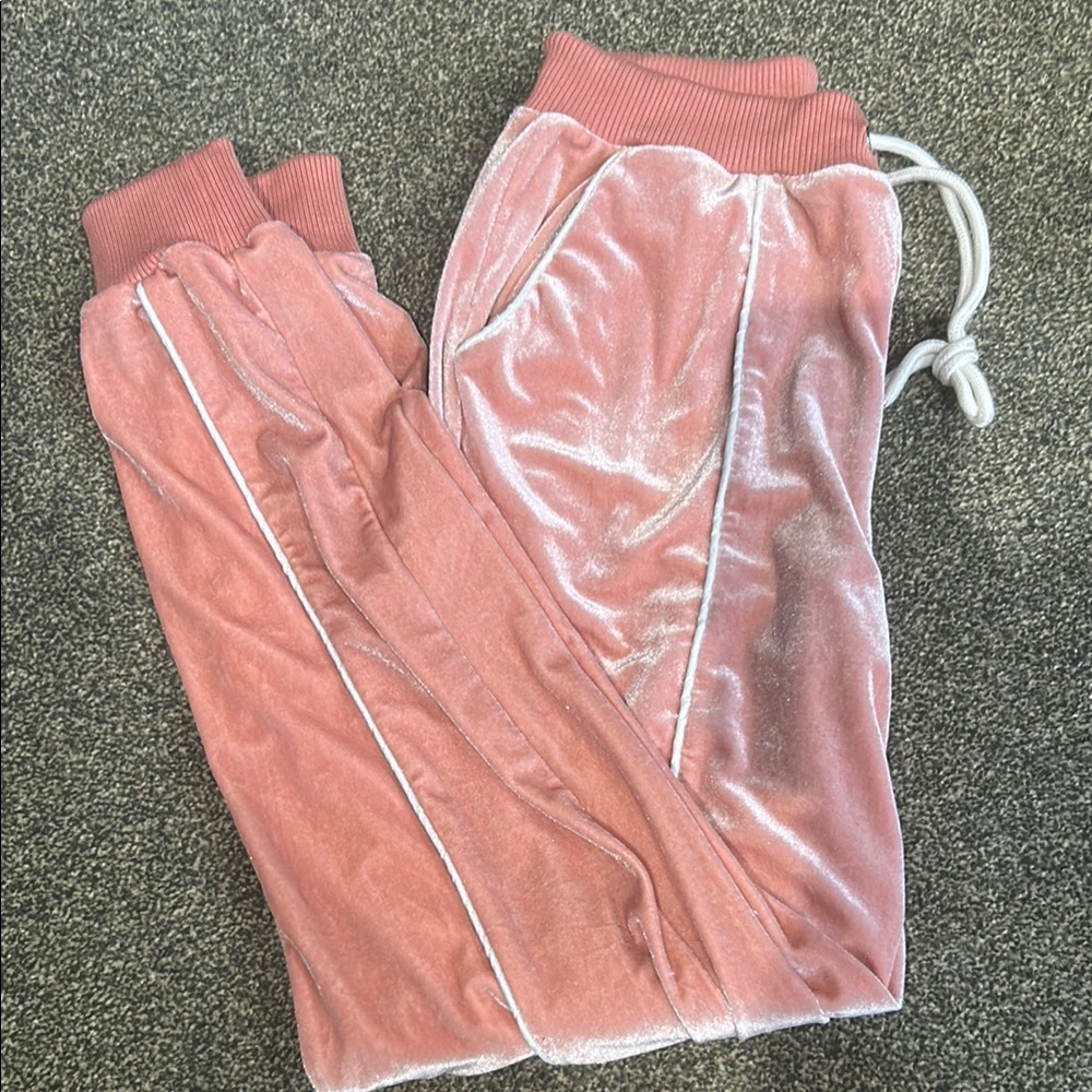 Fashion Nova Blush Velvet Joggers